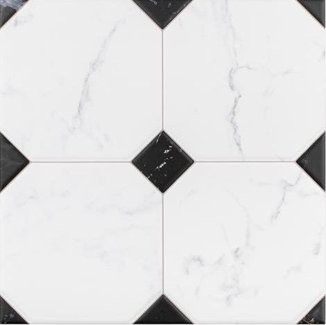 Battera Jet Black and White 580x580 GPor Rect R10 (1.00) - €39.95m²