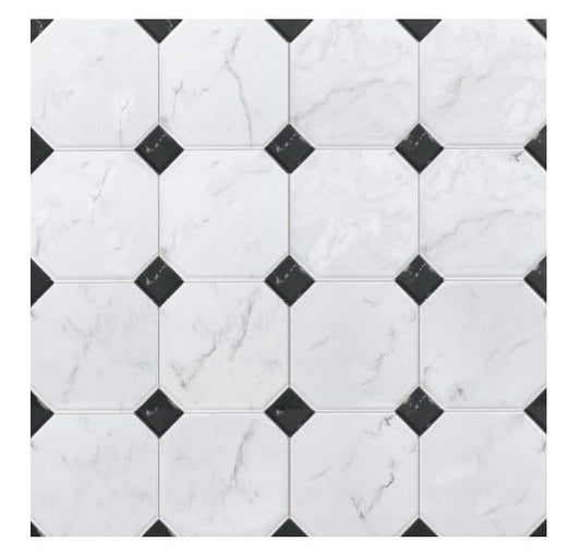 Battera Jet Black and White 333x333 Ceramic R9 (1.00) - €29.95m²