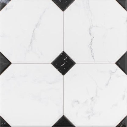Battera Jet Black and White 580x580 GPor Rect R10 (1.00) - €39.95m²