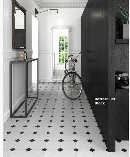 Battera Jet Black and White 333x333 Ceramic R9 (1.00) - €29.95m²